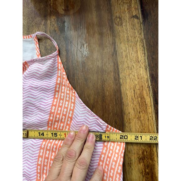 Oliphant Women's Pink Striped Print Long Tiered Tassel Maxi Dress Size Large - Picture 6 of 6